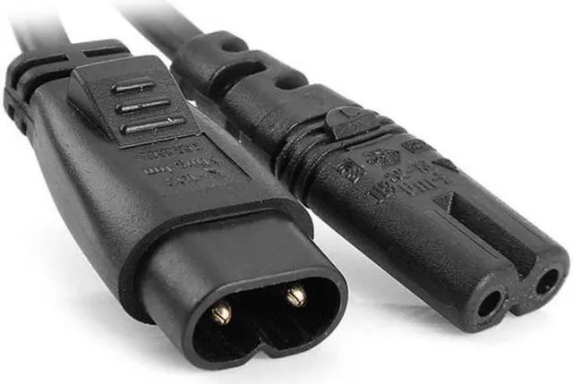 Alt view image 7 of 7 - Aomoproing  IEC 60320 C8 Plug to C7 Receptacle Male to Female Extension Power Supply Main Adapter Cable 30cm