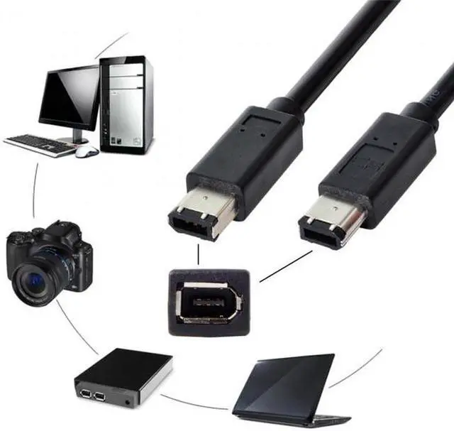 Alt view image 5 of 7 - Aomoproing 6 Pin to 6Pin FireWire 400 to FireWire 400 6-6 ilink Cable IEEE 1394 1.8m Black