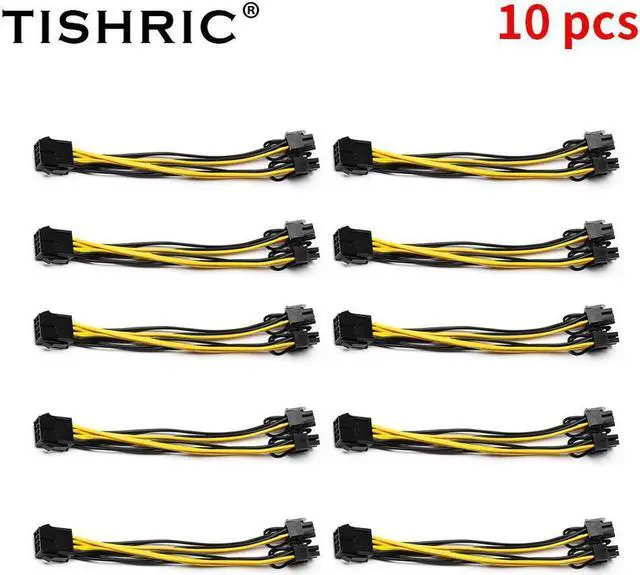 Main image of 8 Pin PCI Express to Dual PCIE 6+2 Pin Power Cable Motherboard Graphics Card PCI-E Riser GPU Power Data Cable 20cm