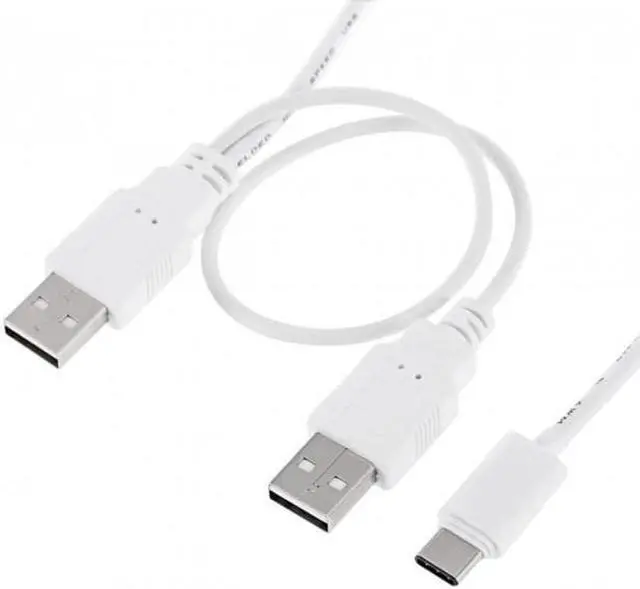 Alt view image 3 of 6 - Aomoproing USB 3.1 Type C USB-C to Dual A Male Extra Power Data Y Cable for Cell PhoneHard Disk