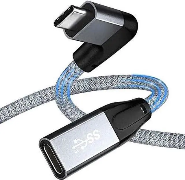Main image of Right Angle USB C Extension Cable 3.3FT / 1M, USB-C 3.1 Male to Female 4K Video Cord, Gen 2 10Gbps, 90 Degree Type C Extender, Compatible with Thunderbolt 3 MacBook Pro/Air,iPad Pro, Nintendo Switch