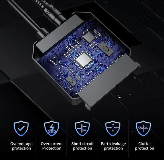 Alt view image 7 of 7 - SATA III to USB 3.0 Adapter, USB to SATA Adapter Cable for 2.5"/3.5" HDD/SSD SATA I/II/III Hard Drive Adapter, Support UASP, with External Power Supply 12V 2A