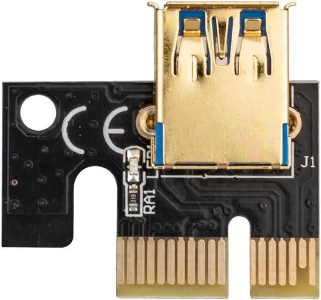 Alt view image 2 of 6 - VER010 PCI-E Riser PCI Express 1X to 16X Extender PCIe Adapter with USB3.0 SATA 6pin to 15pin for GPU Graphics Card Mining