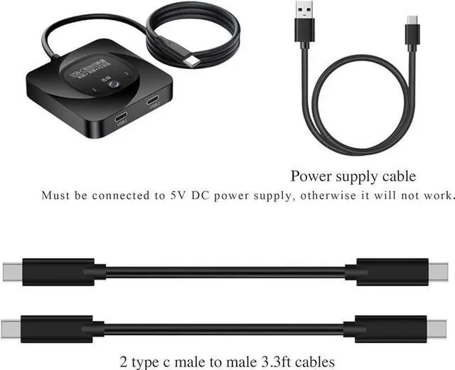 Alt view image 2 of 7 - USB C Switch Selector, [2 In 1 Out / 1 in 2 Out] Bi-Directional USB C Switcher Splitter, 8K@60Hz USB 3.1 Gen2 10Gbps Data Transfer Type C Switch for Computers, Support PD100W with Power Indicator