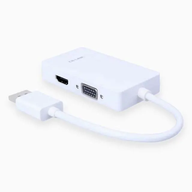 Alt view image 3 of 5 - DP to hdmi dvi vga 3-in-1 conversion cable HDMI/DVI/VGA DP graphics card video converter