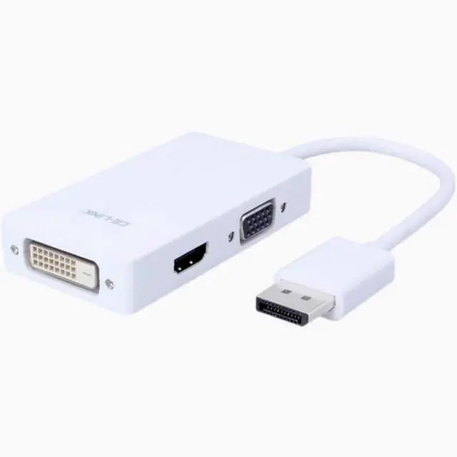 Alt view image 4 of 5 - DP to hdmi dvi vga 3-in-1 conversion cable HDMI/DVI/VGA DP graphics card video converter