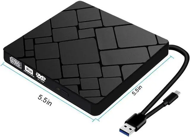 Alt view image 3 of 7 - [New Arrival] External DVD Drive for Laptop, Portable High-Speed USB-C&USB 3.0 CD Burner/DVD Reader Writer for PC Desktops, Compatible with Windows/Mac OSX/Linux