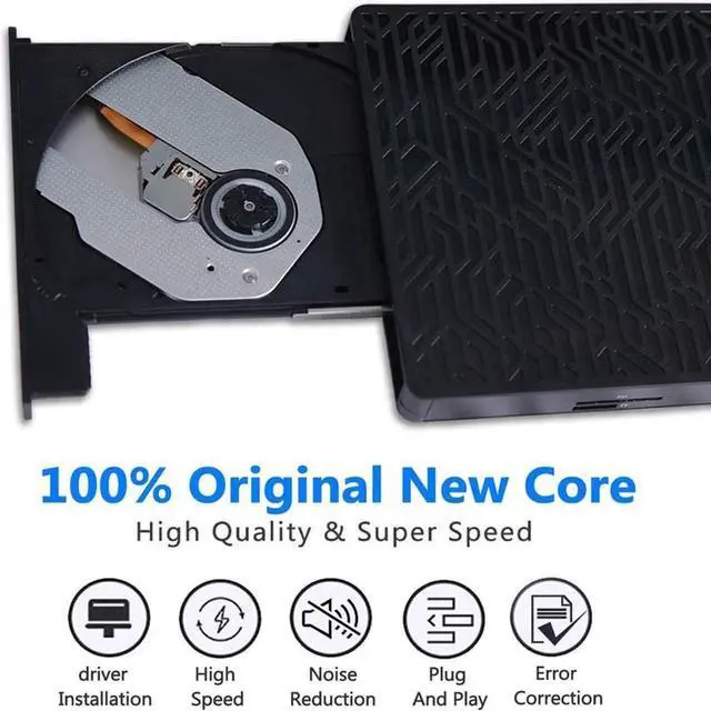 Alt view image 3 of 7 - USB 3.0&USB-C External CD DVD Drive,Multifunctional External CD/DVD +/- RW Burner Player Writer Support SD/TF Card/2 USB 3.0 Ports/Charging,Compatible with Mac OS/Windows/MacBook/Laptop/Desktop-Black