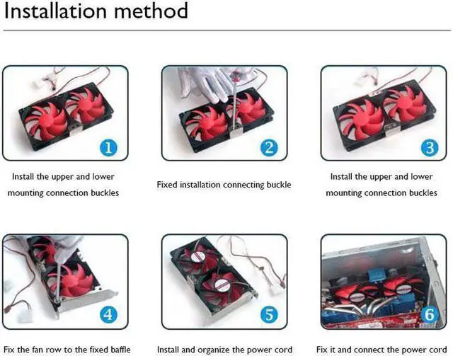 Alt view image 2 of 6 - PCI Slot Dual Fan Mount Rack Bracket 90mm 120mm for Desktop Graphics Video Card Computer Water Cooling System Waterblock