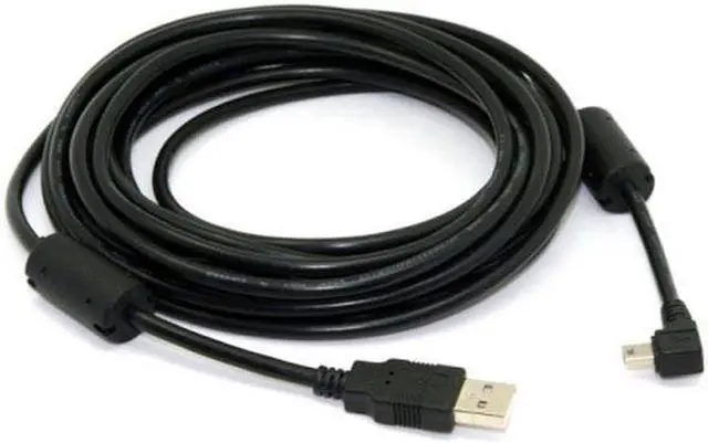Main image of Aomoproing Mini USB B Type 5pin Male Right Angled 90 Degree to USB 2.0 Male Data Cable 5 Meters with EMI Ferrite Core