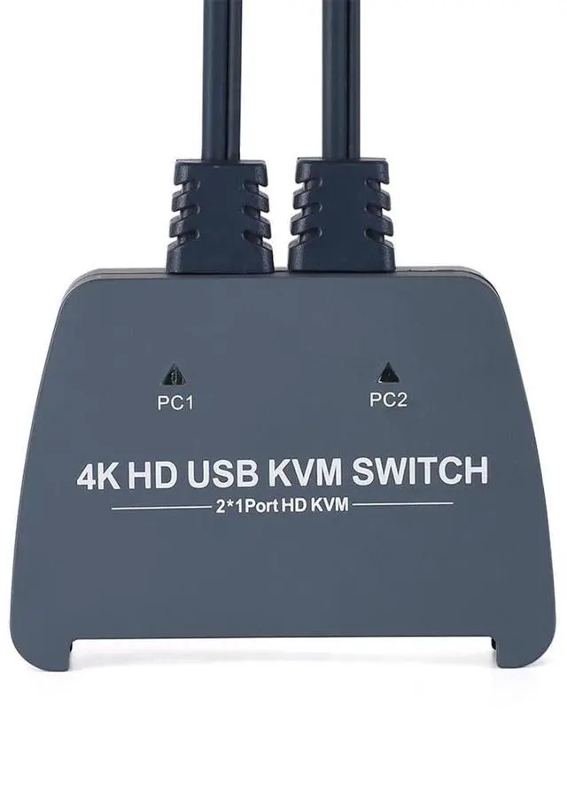 Alt view image 5 of 7 - 4K HDMI KVM Switch, 2-Port Full HD KVM Switch with Cables - 4K@60Hz HDMI KVM Switch 1 Monitors 2 Computers- Plug-and-Play - Share Mouse Keyboard and 1 Screens and Extended Controller