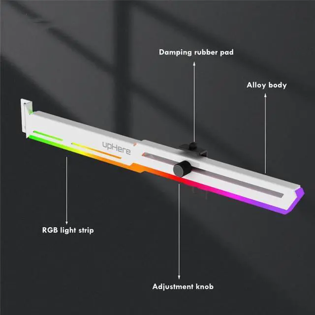 Alt view image 4 of 6 - YT 276mm Videocard Support 5v 3pin 4pin RGB Sync Fusion Horizontal Adjustable Graphics Card Stand Video Card Holder GPU Bracket