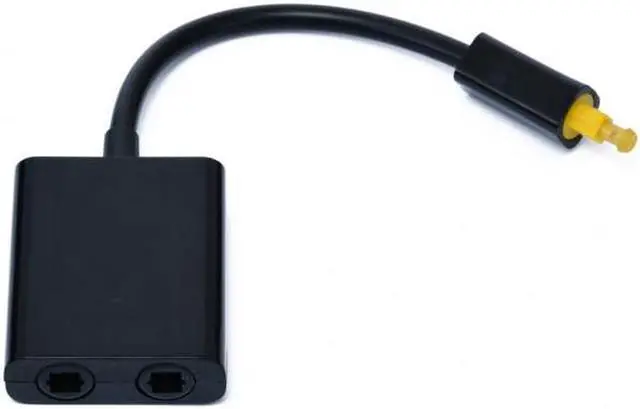Alt view image 7 of 7 - Aomoproing Dual Port Toslink Digital Optical Audio Splitter Adapter Fiber Optic Audio Cable 1 In 2 Out Black