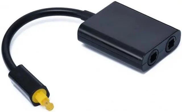 Alt view image 6 of 7 - Aomoproing Dual Port Toslink Digital Optical Audio Splitter Adapter Fiber Optic Audio Cable 1 In 2 Out Black