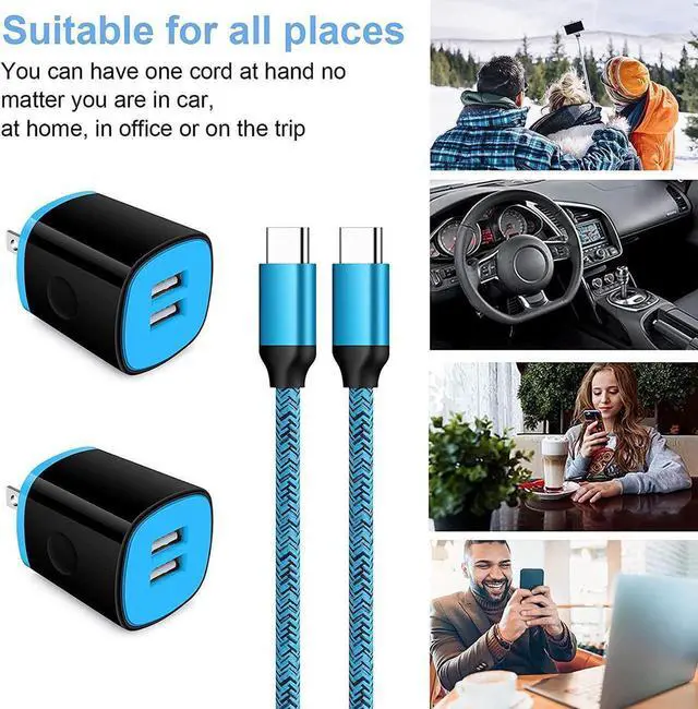 Alt view image 5 of 6 - C Type Charger Fast Charge Wall Charger Block Plug Fast Charger Type C Android USB C Phone Charger Cord Cable 6ft for Samsung Galaxy S23/S22/S21/S21+/S21 Ultra/S20/Note 20 10 9/S10/S9/A10e/A20/A50/A51