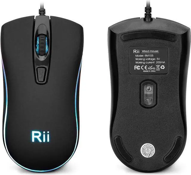 Alt view image 4 of 4 - R-i-i RGB Backlit Business Keyboard,Gaming Keyboard and Mouse Combo,USB Wired Keyboard,RGB Optical Mouse for Gaming,Business Office