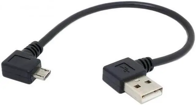 Alt view image 2 of 7 - Aomoproing Left angled 90 degree Micro USB 5pin Male to Left Angled USB Data Charge Cable 20cm for Cell phoneTablet