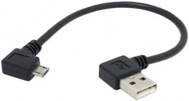 Alt view image 5 of 7 - Aomoproing Left angled 90 degree Micro USB 5pin Male to Left Angled USB Data Charge Cable 20cm for Cell phoneTablet