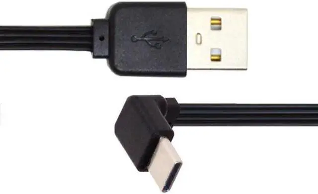 Main image of Aomoproing 13cm USB 2.0 Type-A Male to USB-C Type-C Up Down Angled 90 Degree Data Flat Slim FPC Cable for FPVDiskPhone