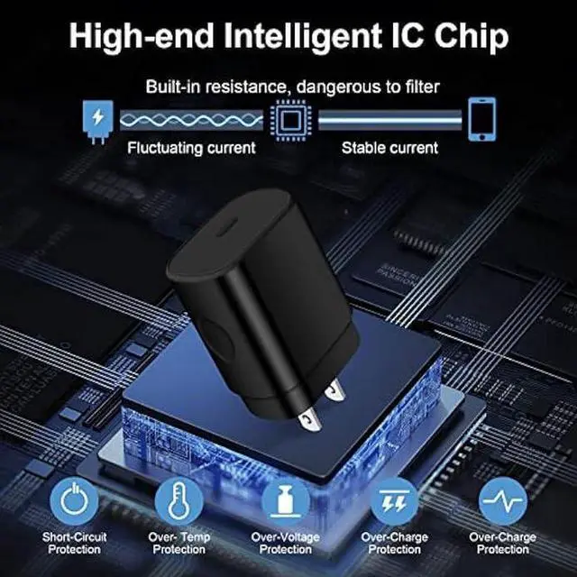 Alt view image 2 of 7 - 25W Super Fast Samsung A54 Type C Charger USB C Charging Block for Samsung Galaxy A53 A14 A13 5G S23 Ultra S22 S21 FE S20 A03S Z Flip 5 Fold 5,Wall Charger Plug Box+6FT C Andriod Phone Charger Cable