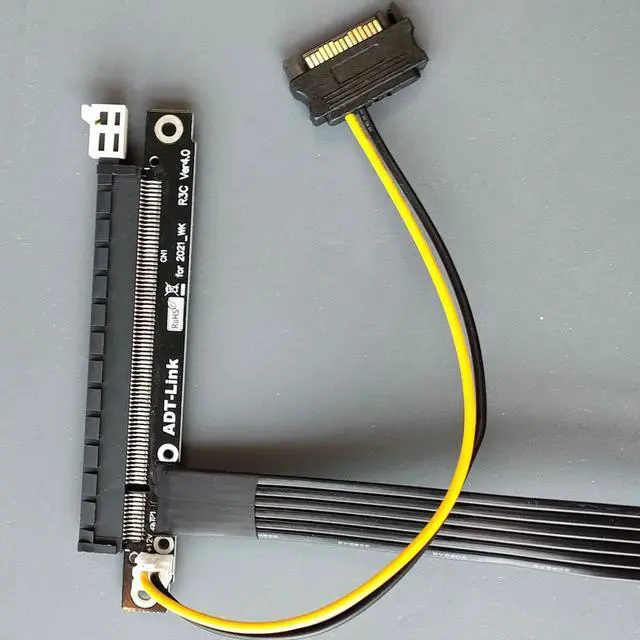 Alt view image 4 of 6 - ADT-Link RTX3090 Graphics Card Extension Cable PCIe 4.0 x16 To x1 Riser Card A/N Cards Gen4 PCI-E4 Riser Cable For BTC Miner 35cm