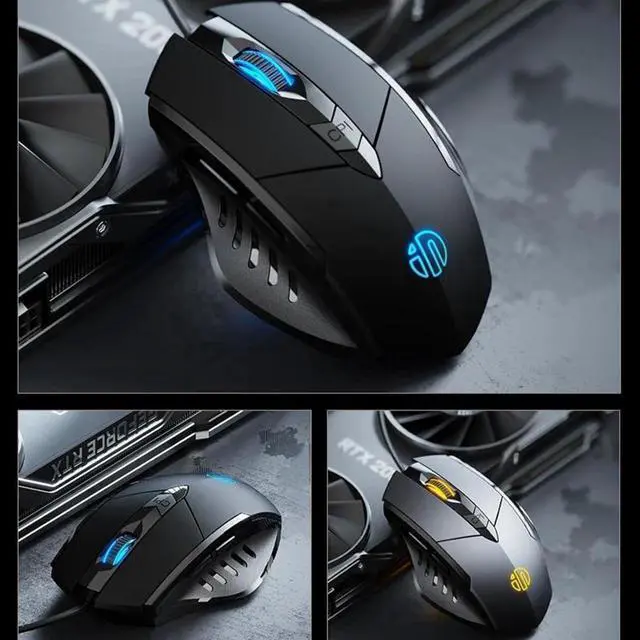 Alt view image 2 of 7 - USB Wired Mouse, Ergonomic Design, up to 3200 DPI Adjustable and 6 Buttons, Optimised USB Wired Optical Mouse, Gaming Mouse for PC Laptop Computer for Working and Gaming (Black)