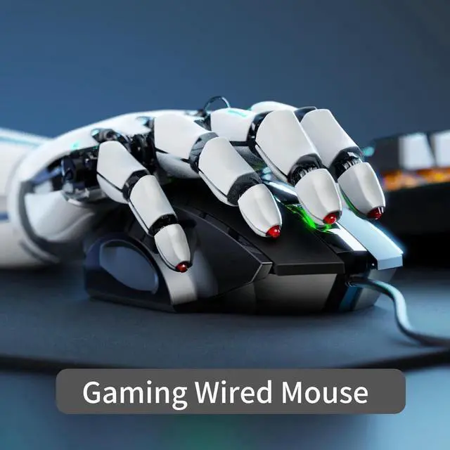 Alt view image 5 of 7 - USB Wired Mouse, Ergonomic Design, up to 3200 DPI Adjustable and 6 Buttons, Optimised USB Wired Optical Mouse, Gaming Mouse for PC Laptop Computer for Working and Gaming (Black)