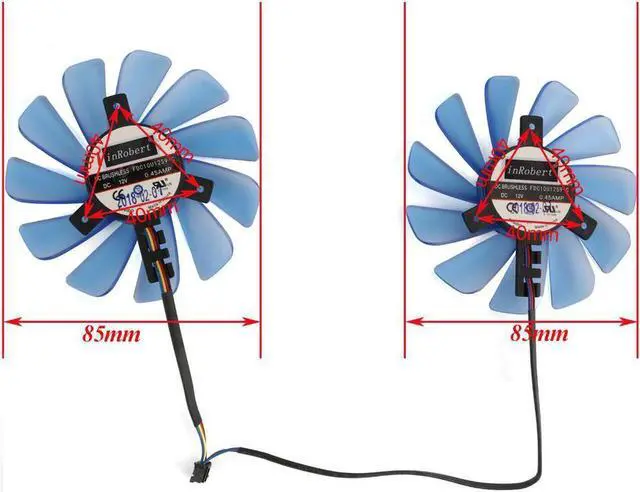 Alt view image 3 of 4 - 2pcs/set 85MM FDC10U12S9-C RX480 GPU VGA Alternative Cooler Fan For HIS RX 570 RX470 Graphics Card Cooling