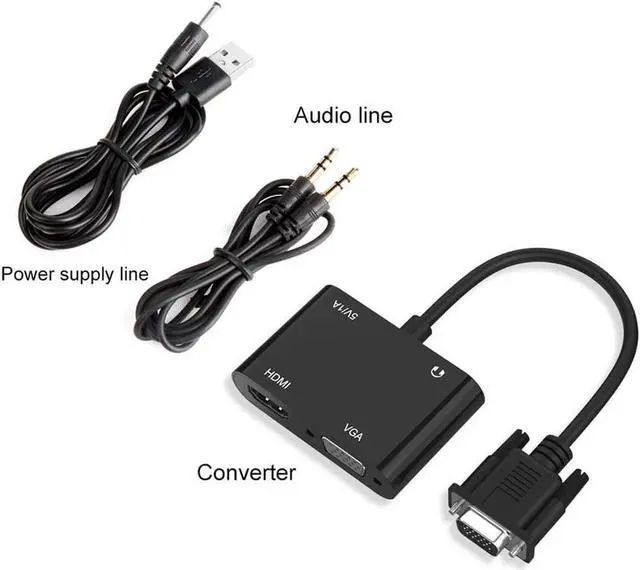 Alt view image 4 of 7 - VGA to HDMI VGA Adapter, VGA Splitter 1 VGA in HDMI VGA 2 Out (VGA HDMI Interface Display at The Same time), VGA to HDMI VGA Adapter for Computer, Desktop, Laptop, PC, Monitor, Projector
