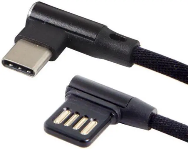 Main image of Aomoproing USB-C 3.1 Type-C to Left Right Angled 90 Degree USB 2.0 Data Cable with Sleeve for TabletPhone 15cm