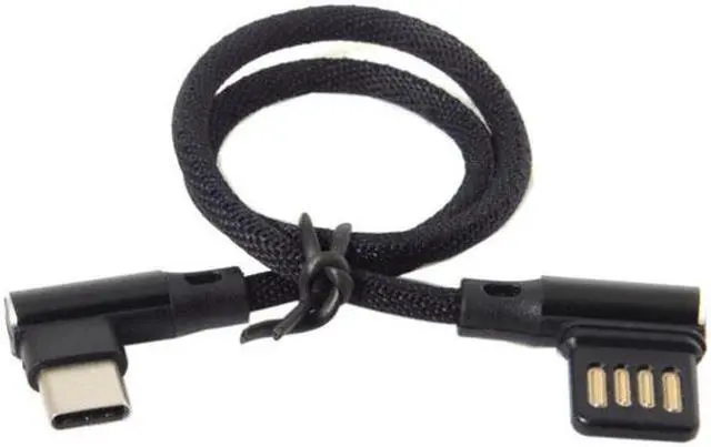 Alt view image 3 of 5 - Aomoproing USB-C 3.1 Type-C to Left Right Angled 90 Degree USB 2.0 Data Cable with Sleeve for TabletPhone 15cm