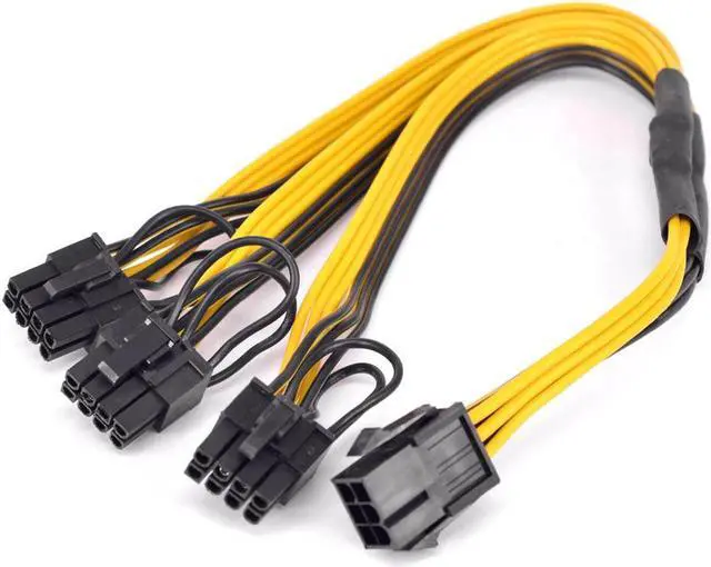 Main image of PCIe GPU 6pin 1 to 3 port 6+2Pin Female to Male Extension Cable PCI express Graphics card 6Pin to 8pin power supply cord for BTC
