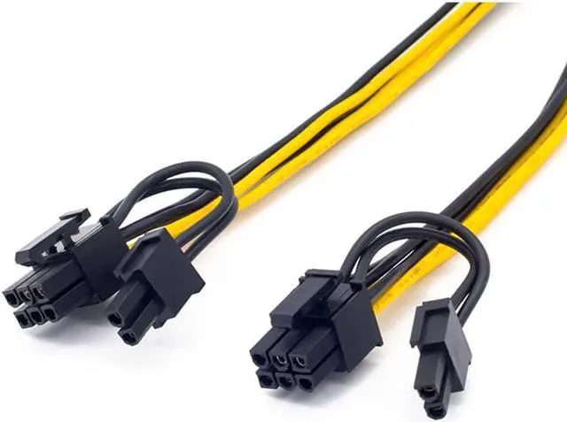 Alt view image 6 of 6 - 10pcs/lot PCI-E 6-pin to Dual 6+2-pin (6-pin/8-pin) Power Splitter Cable Graphics Card PCIE PCI Express 6Pin to Dual 8Pin Power