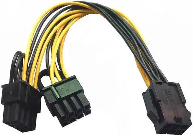 Alt view image 3 of 6 - 10pcs/lot PCI-E 6-pin to Dual 6+2-pin (6-pin/8-pin) Power Splitter Cable Graphics Card PCIE PCI Express 6Pin to Dual 8Pin Power