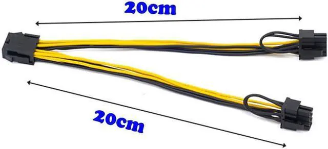 Alt view image 2 of 6 - 10pcs/lot PCI-E 6-pin to Dual 6+2-pin (6-pin/8-pin) Power Splitter Cable Graphics Card PCIE PCI Express 6Pin to Dual 8Pin Power