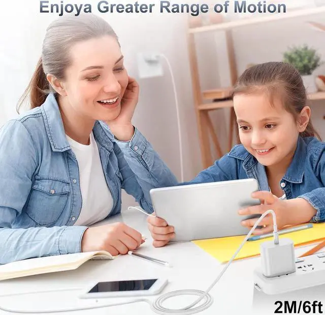 Alt view image 4 of 7 - iPhone 15 Fast Charger, 20W USB C Charging Block for Apple iPhone 15 Plus/15 Pro Max, iPad Pro 12.9/11 inch/4/3th/Air/Mini/6 Gen,iPad Wall Plug Power Adapter Cube Brick/6ft Type C to C Cable Cord Long