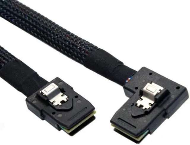 Main image of Aomoproing Ultra Slim Flat Left Angled 90 Degree Mini SAS 36pin SFF-8087 to 8087 Data Raid Cable 80cm