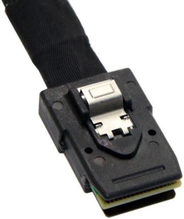 Alt view image 4 of 7 - Aomoproing Ultra Slim Flat Left Angled 90 Degree Mini SAS 36pin SFF-8087 to 8087 Data Raid Cable 80cm