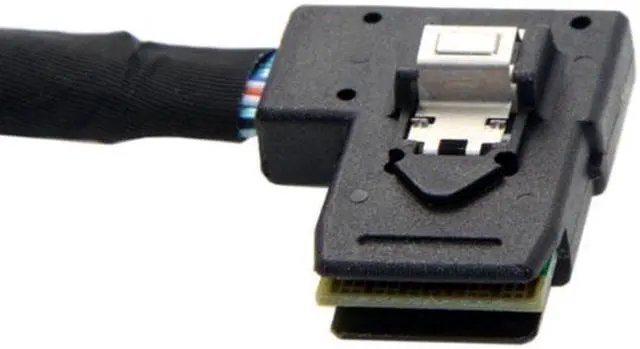 Alt view image 2 of 7 - Aomoproing Ultra Slim Flat Left Angled 90 Degree Mini SAS 36pin SFF-8087 to 8087 Data Raid Cable 80cm