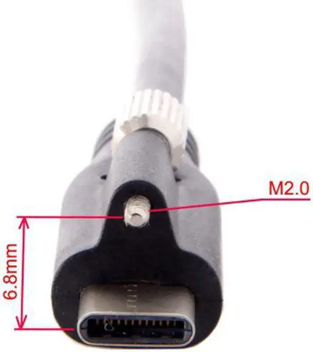 Alt view image 2 of 5 - Aomoproing USB 3.1 Type-C Locking Connector to Standard USB3.0 Data Cable 1.2m With Panel Mount Screw