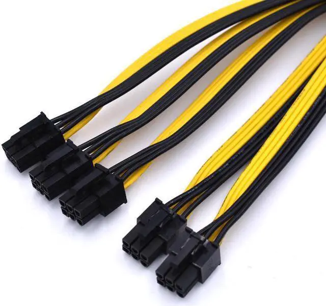 Alt view image 3 of 3 - BTC Miner Bitcoin Litecoin S7 S9 S11 power supply to 5* PCI-E 6pin GPU Graphics Card Splitter Power Cable 40cm