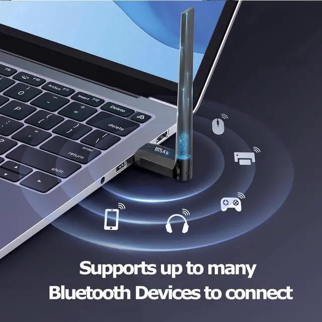 Alt view image 4 of 7 - Bluetooth 5.4 Adapter for PC, 150M Long Range USB Bluetooth Dongle BT 5.4 EDR USB Adapter for PC Wireless Mouse Keyboard Audio Receiver Transmitter, Compatible with Windows 11/10/8.1