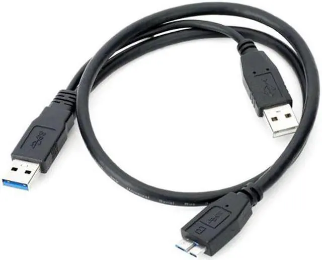 Alt view image 5 of 5 - Aomoproing Dual USB3.0 A Male to Micro USB 3.0 Y cable with Extra Power for Mobile HDD