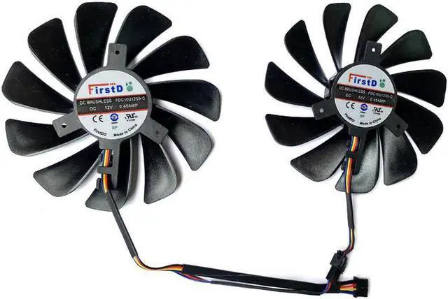 Alt view image 4 of 6 - Original NEW 95MM 2PCS FDC10U12S9-C 4PIN GPU Cooler Graphics RX5500 XT Fan XFX Radeon RX 5600 5700 XT RAW II Graphic Cards Fans