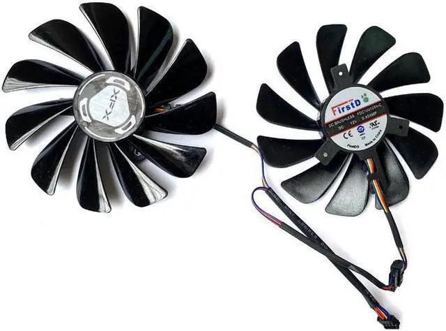 Alt view image 2 of 6 - Original NEW 95MM 2PCS FDC10U12S9-C 4PIN GPU Cooler Graphics RX5500 XT Fan XFX Radeon RX 5600 5700 XT RAW II Graphic Cards Fans
