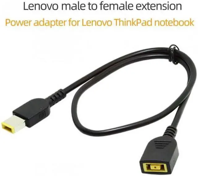 Alt view image 5 of 7 - Aomoproing Rectangle 11.0*4.5mm Male to Female Extension Power Plug Charge Cable 50cm for ThinkPad X1 Carbon
