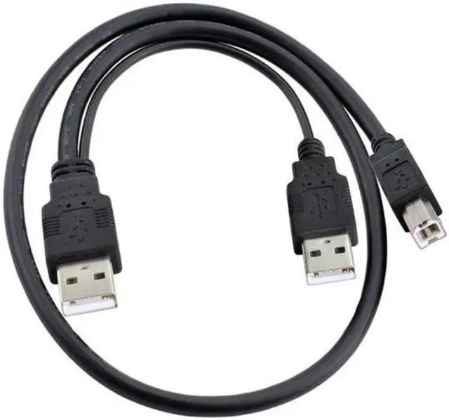 Alt view image 2 of 7 - Aomoproing Dual USB 2.0 Male to Standard B Male Y Cable 80cm for PrinterScannerExternal Hard Disk Drive