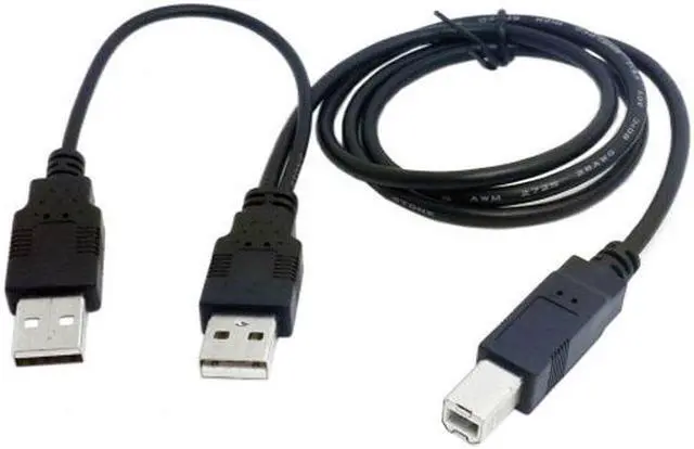 Main image of Aomoproing Dual USB 2.0 Male to Standard B Male Y Cable 80cm for PrinterScannerExternal Hard Disk Drive