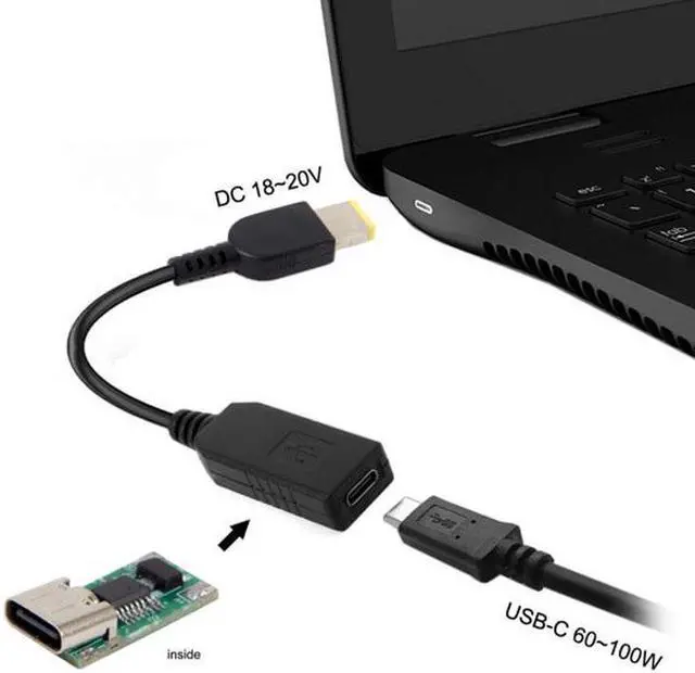 Alt view image 7 of 7 - Aomoproing USB 3.1 Type C USB-C to Rectangle 11.0*4.5mm Power Plug PD Emulator Trigger Charge Cable for ThinkPad X1 Carbon