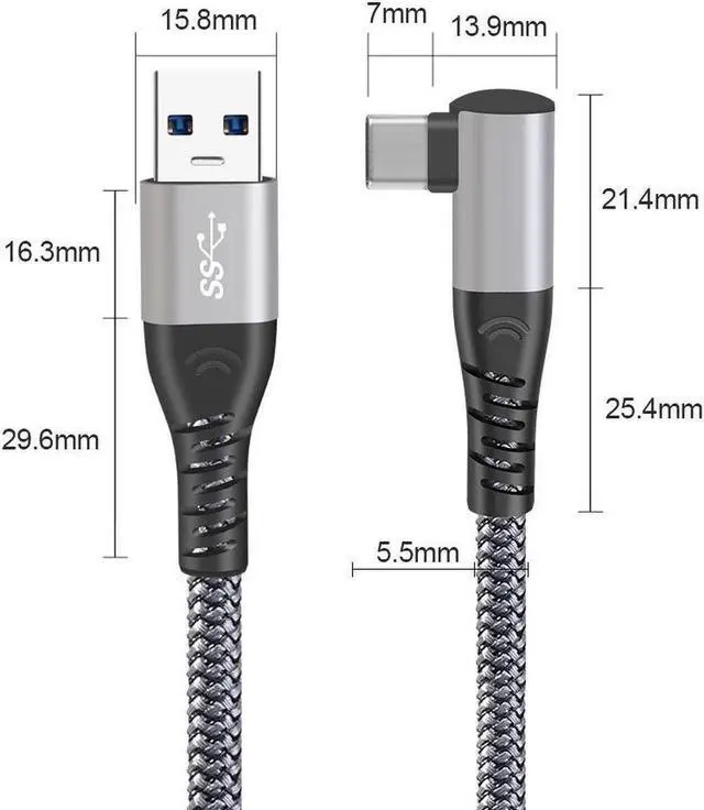 Alt view image 2 of 6 - Link Cable 20FT/6M Compatible with Me-ta/Ocu-lus Quest 3/2/Pico 4 Accessories and PC/Steam VR, 5Gbps High-Speed PC Data Transfer, USB 3.0 to Type C Cable for VR Headset, Gaming PC, Quest 3/2/1